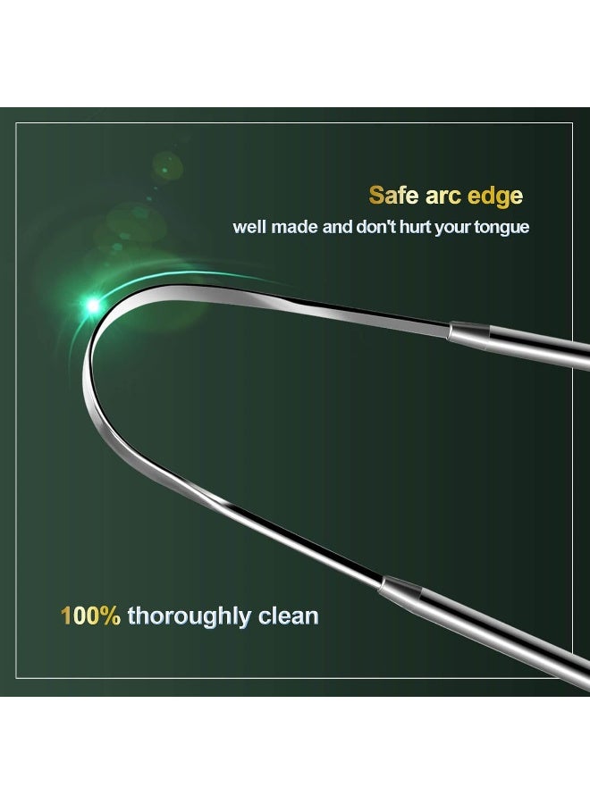 Bealihelp 2 Pack Tongue Scraper, 100% Surgical 304 Stainless Steel Tongue Cleaner for Adults And Kids, Professional Tongue Brush for Oral Care, Improve Bad Breath and Fresh Breath - Image 4
